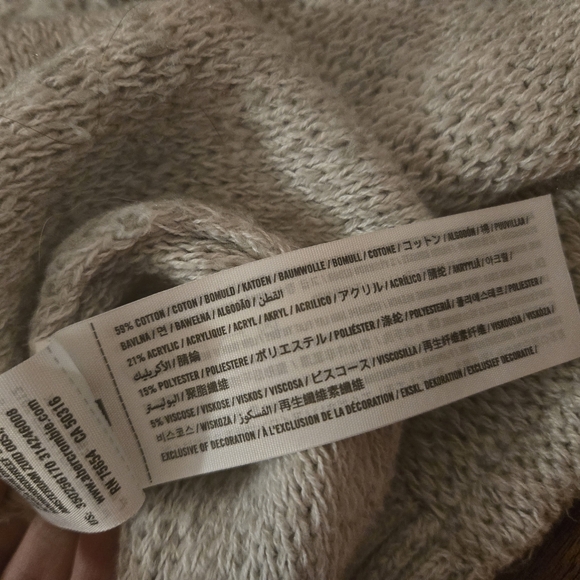 Hollister Cotton Blend Flared Sleeve Knit Small Turtleneck Gray Sweater - Picture 6 of 10